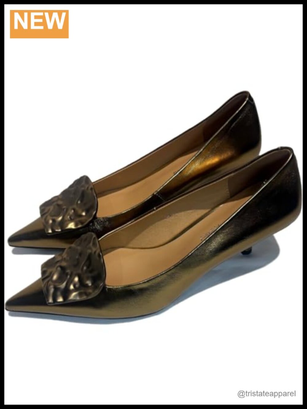 Genuine Leather Kitten Heel Pump – Pointed Toe Slip-On Office & Evening Shoe